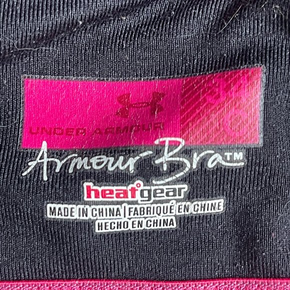 Under Armour High Impact Heatgear Armour Sports Bra, Size 34C, Black & Pink - Picture 9 of 9